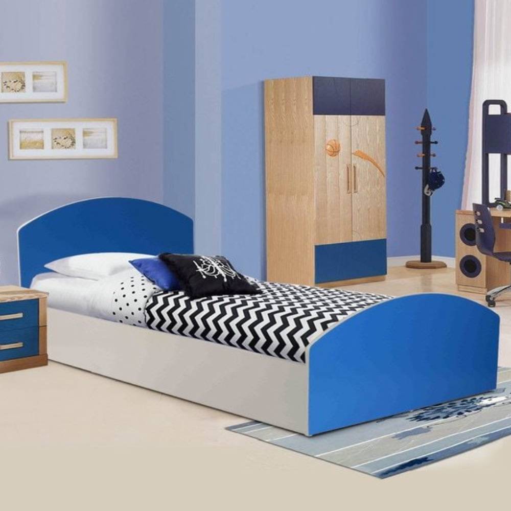 Aqua Splash Bed in White & Blue Finish