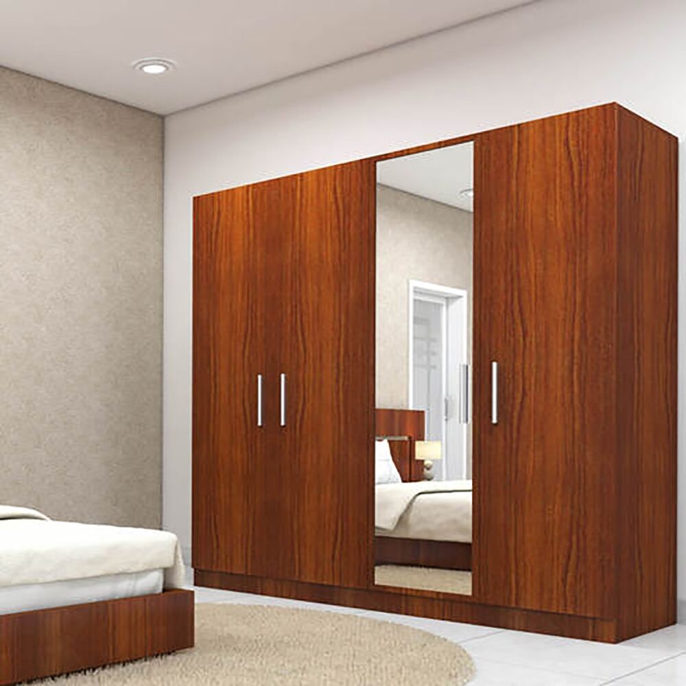 Four Door Wardrobe with Mirror in MDF