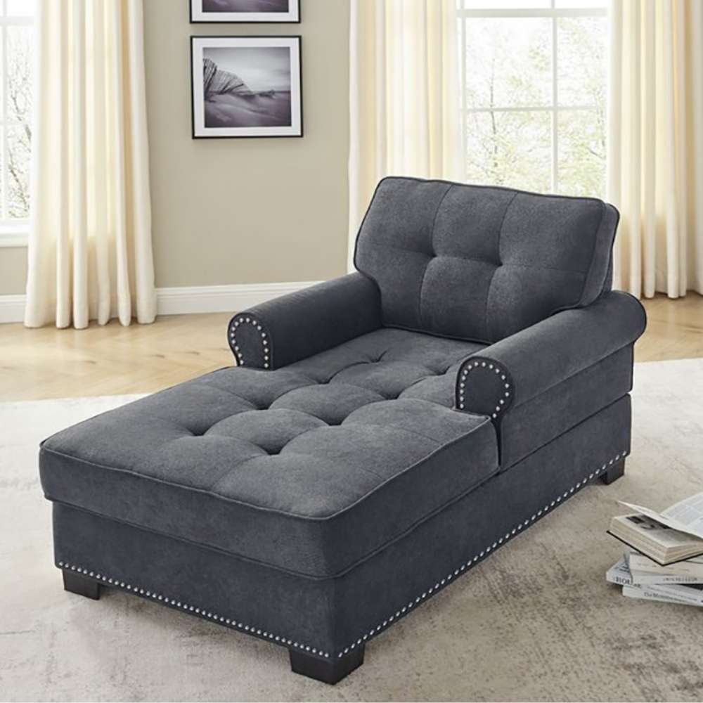 Tufted Two Arms Rolled Chaise Lounge