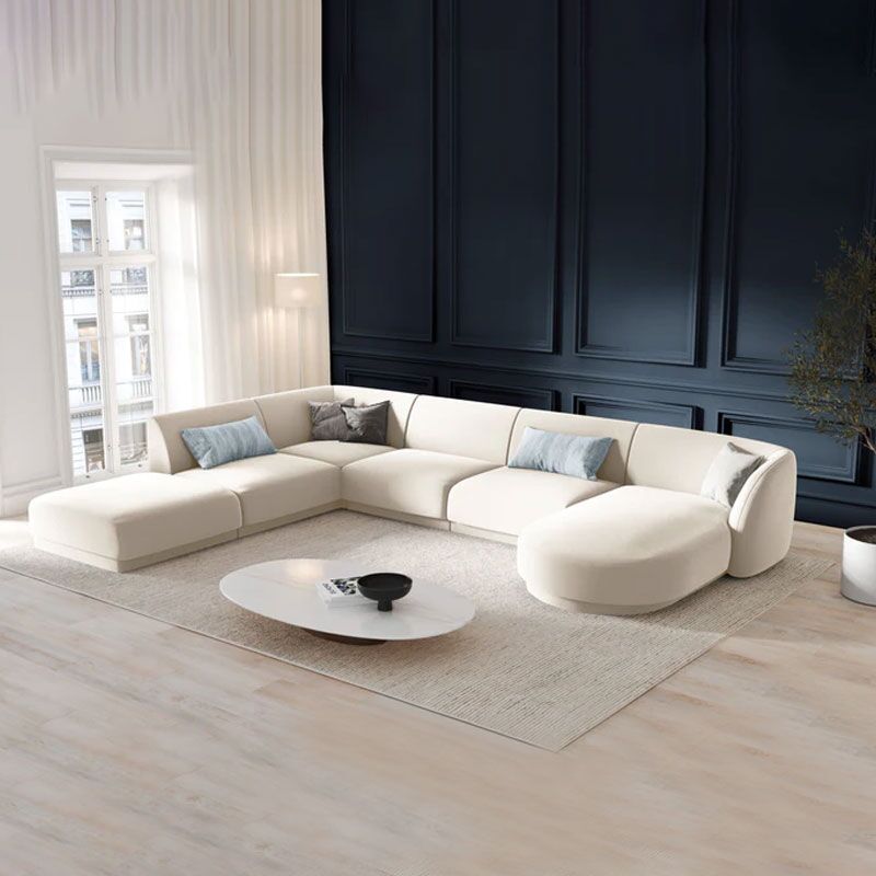 Luxury U-Shaped Velvet Upholstered Sofa