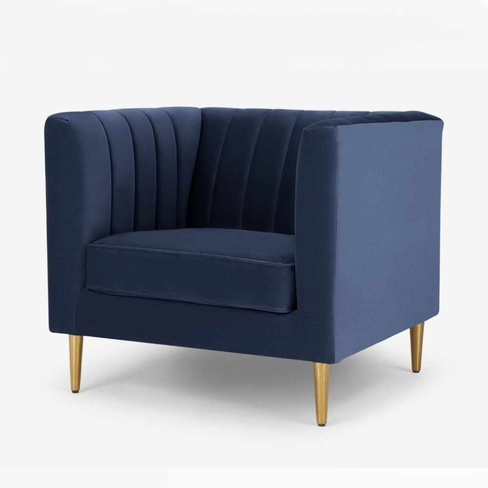 Amicie Channel Tufted Velvet Arm Chair