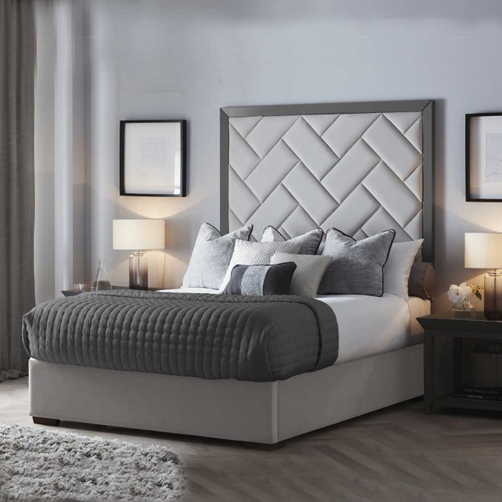 Cross Blockwork Style Headboard Bed