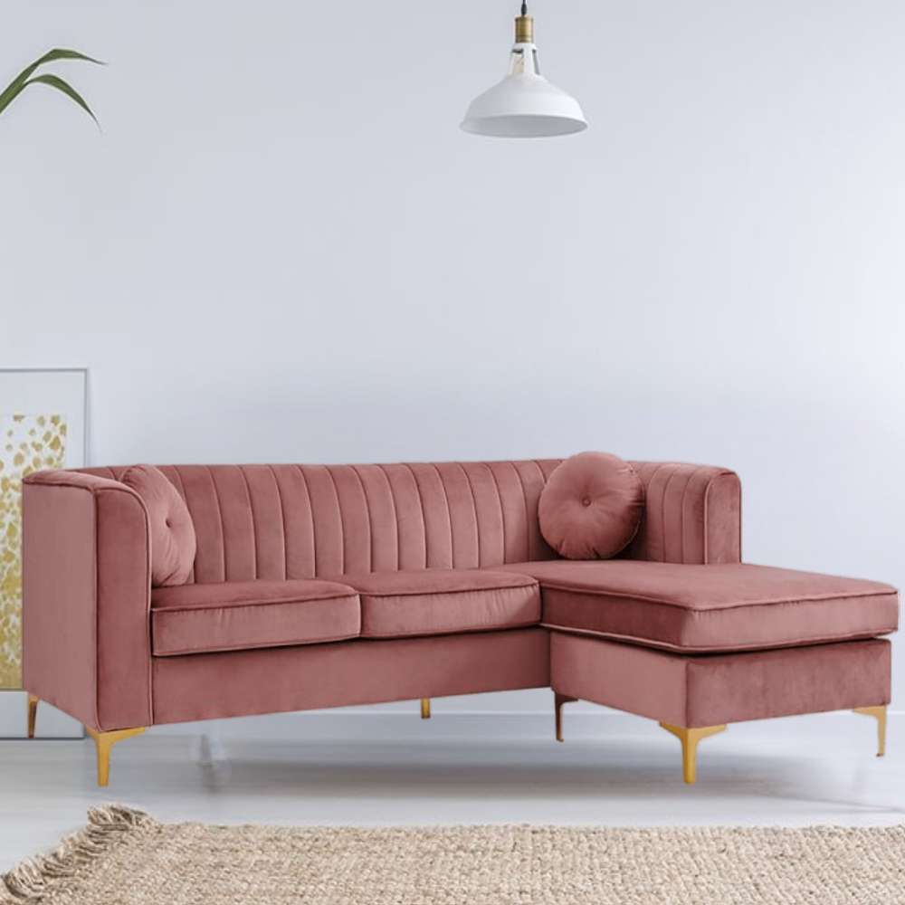 Cargill Wide Velvet Modular Sofa & Chaise