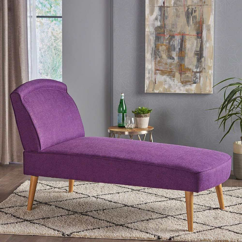 Carisia Mid Century Modern Fabric Chaise Lounge