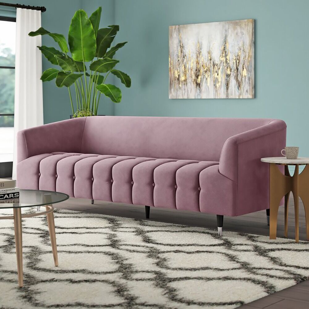 Dagenham Velvet Round Arm Sofa