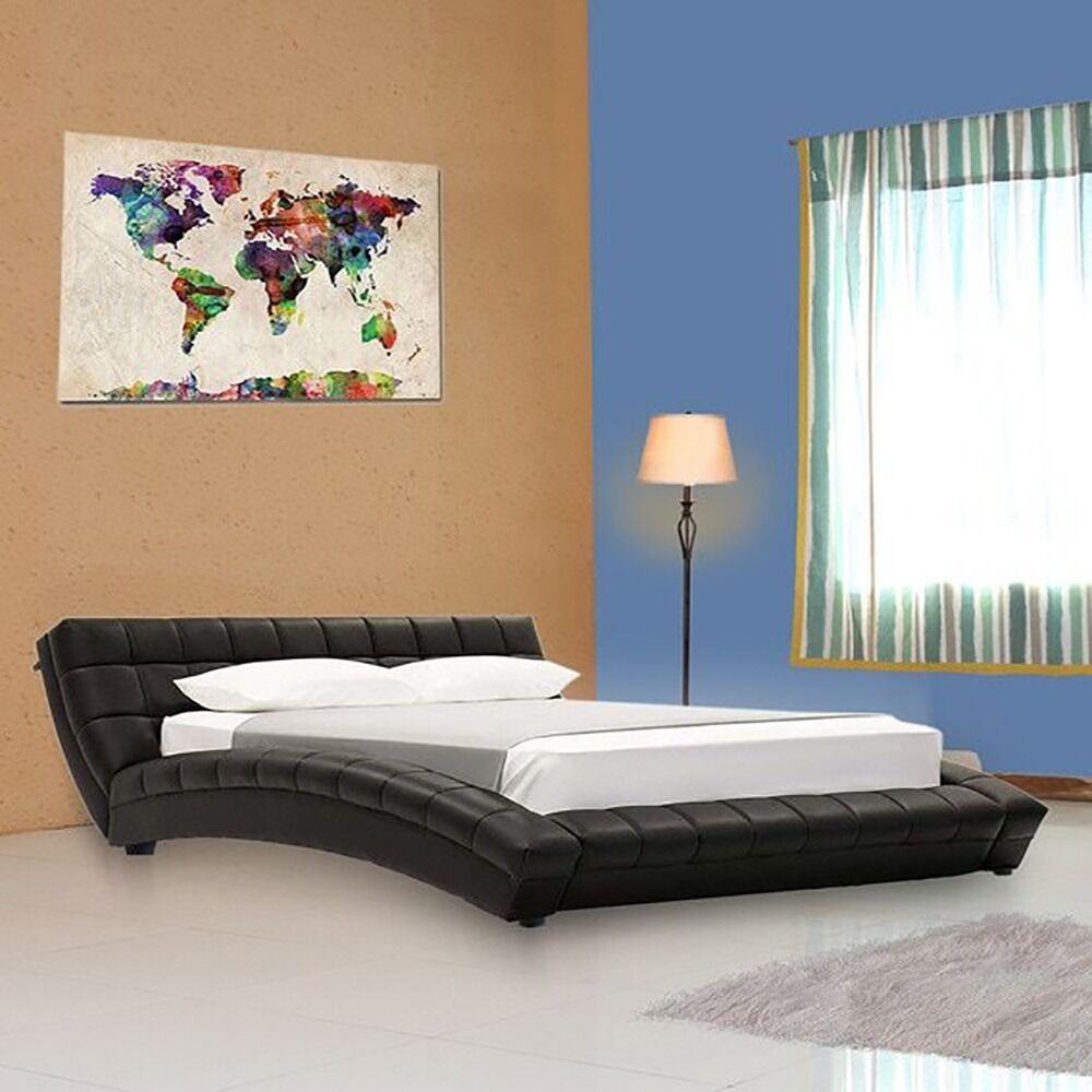 Essential Queen Size Upholstered Bed in Black Colour