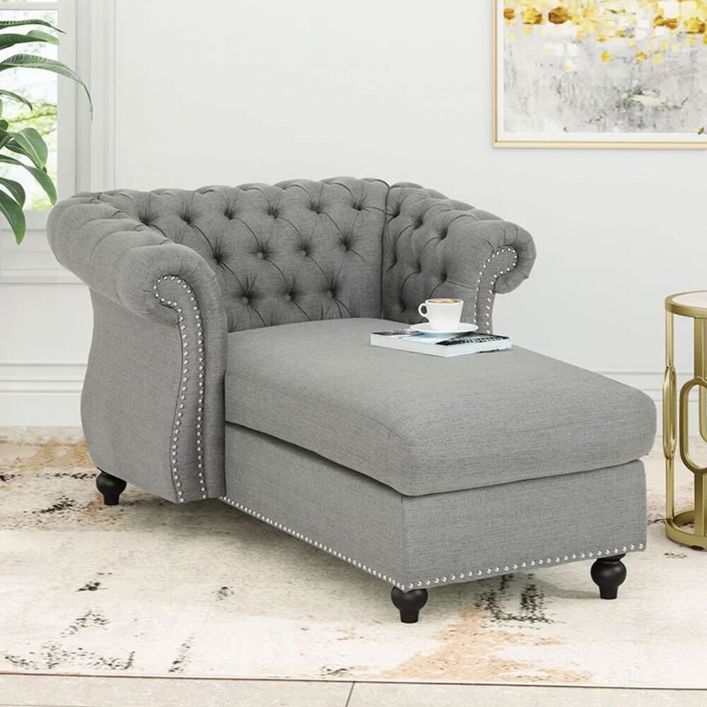 Fatima Tufted Rolled Arms Chaise Lounge