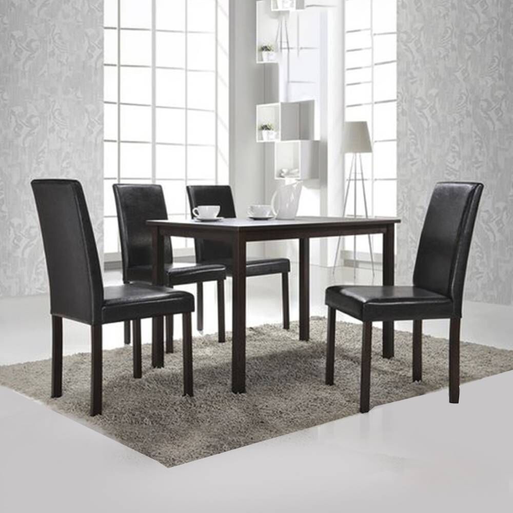 Faux Leather 5-Piece Dining Set