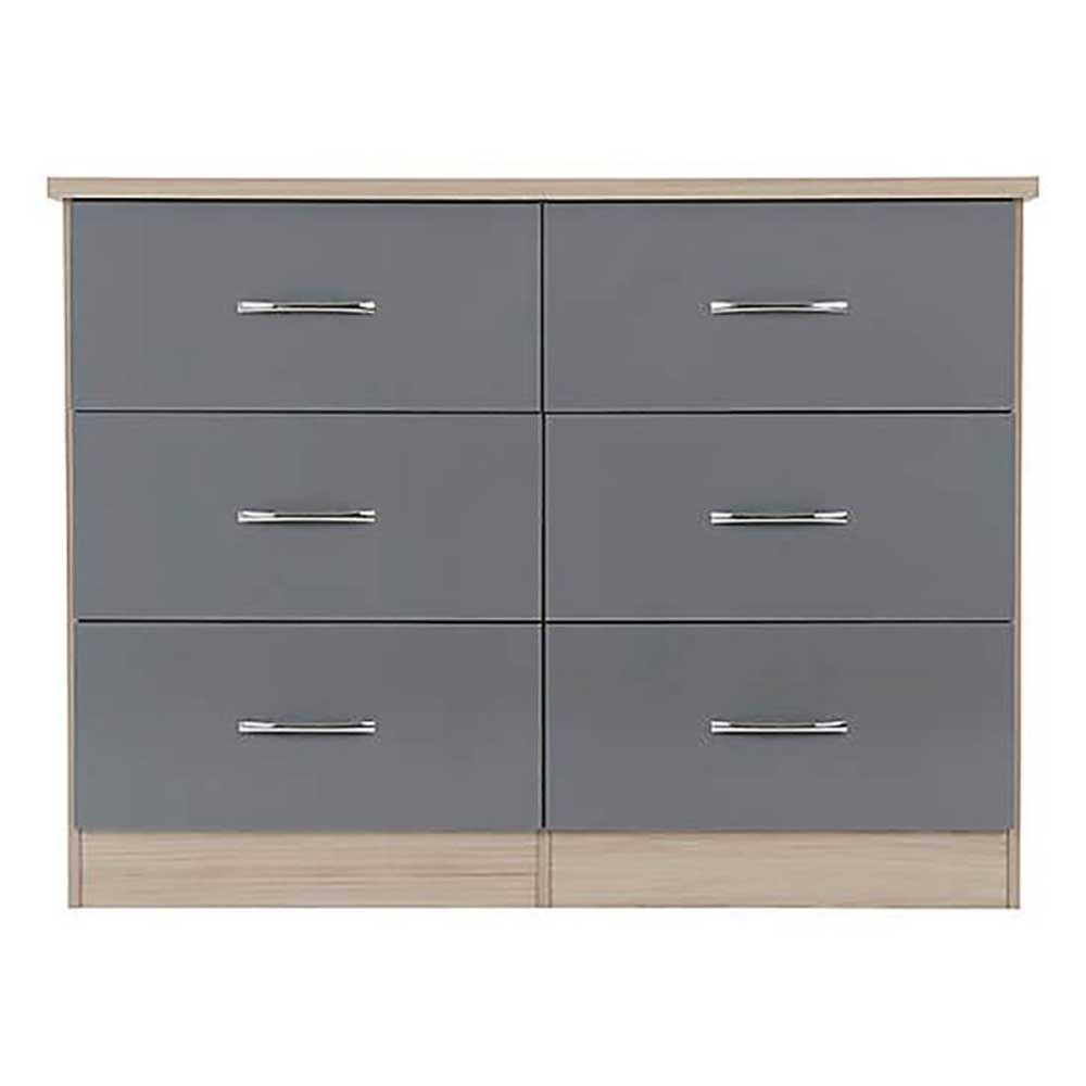 Grey 6 Drawer Chest of Drawer Fatima