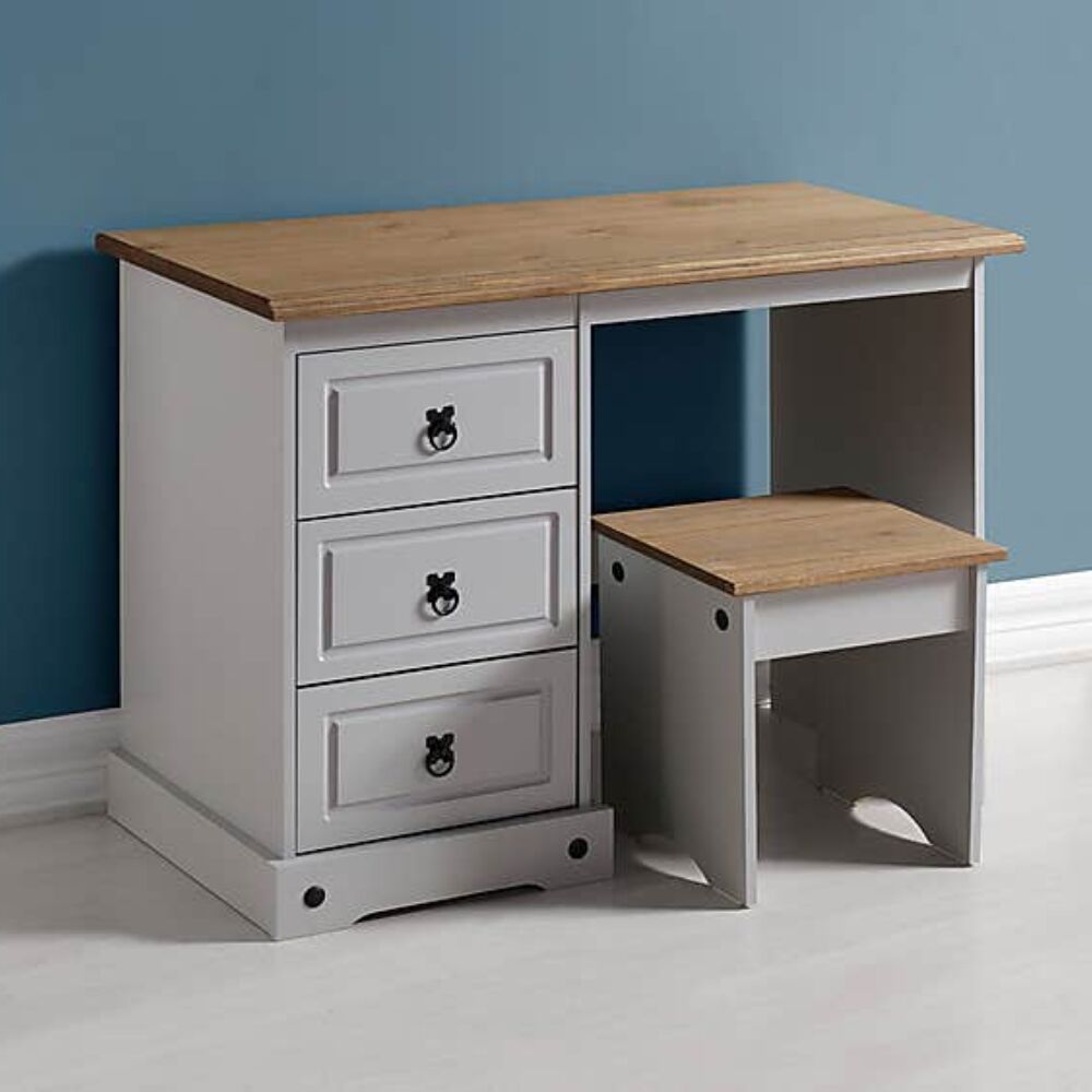 White 3 Drawers Corona Dressing Table