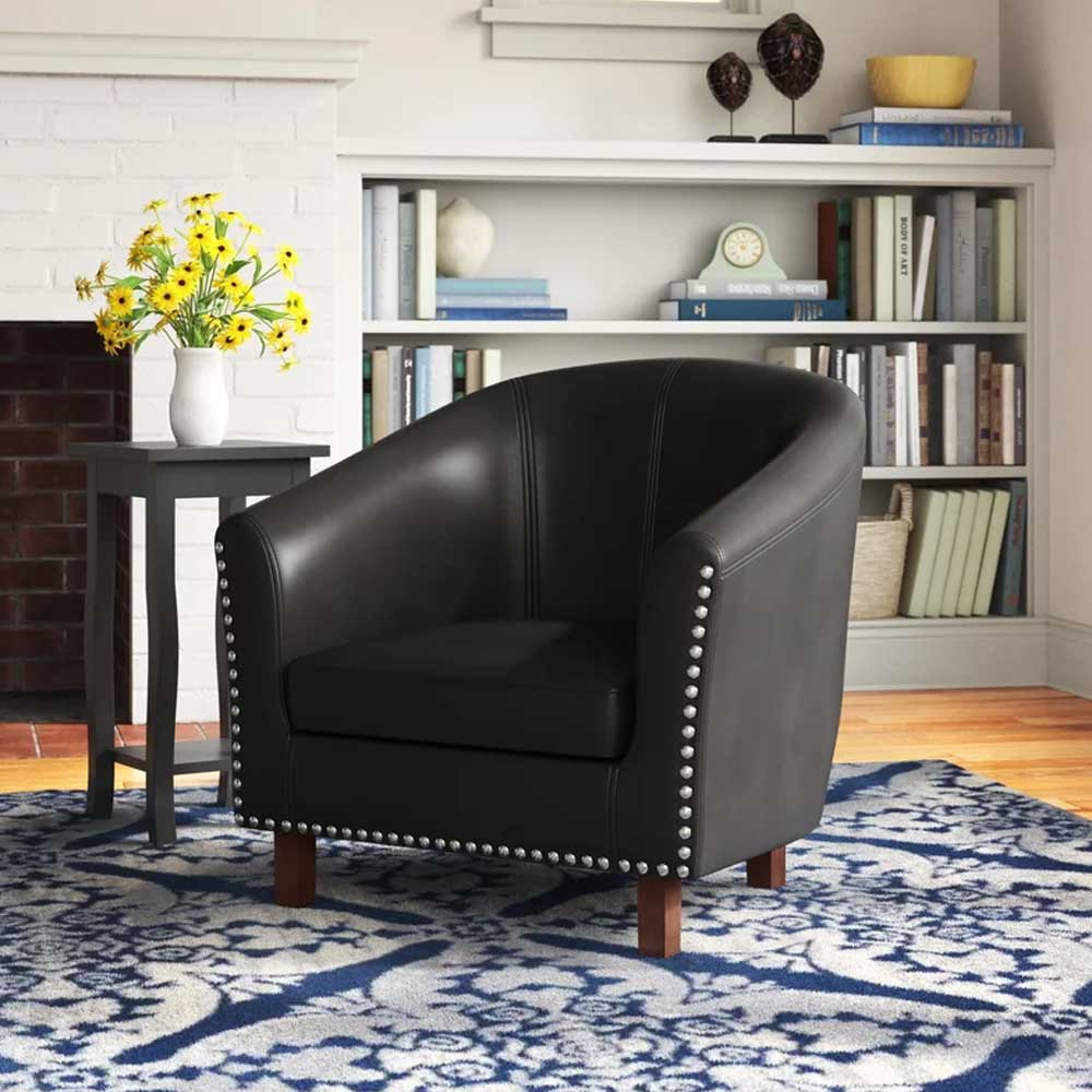 Faux Leather Upholstered Accent Chair