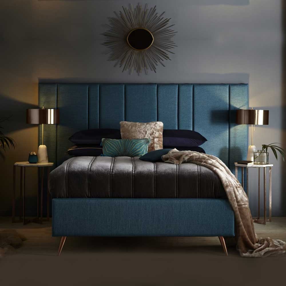 Mid-Century Modern Upholstered Wall panel Bed